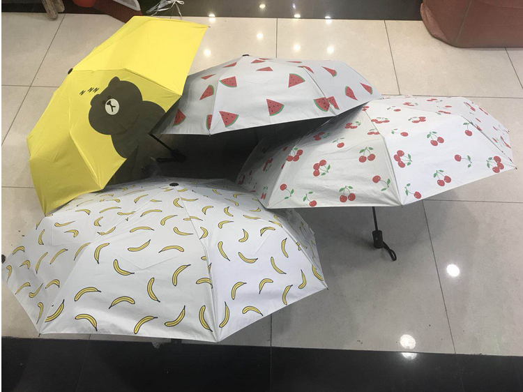 卡通水果防雨防晒自动折叠伞 GGD4F006-YS01