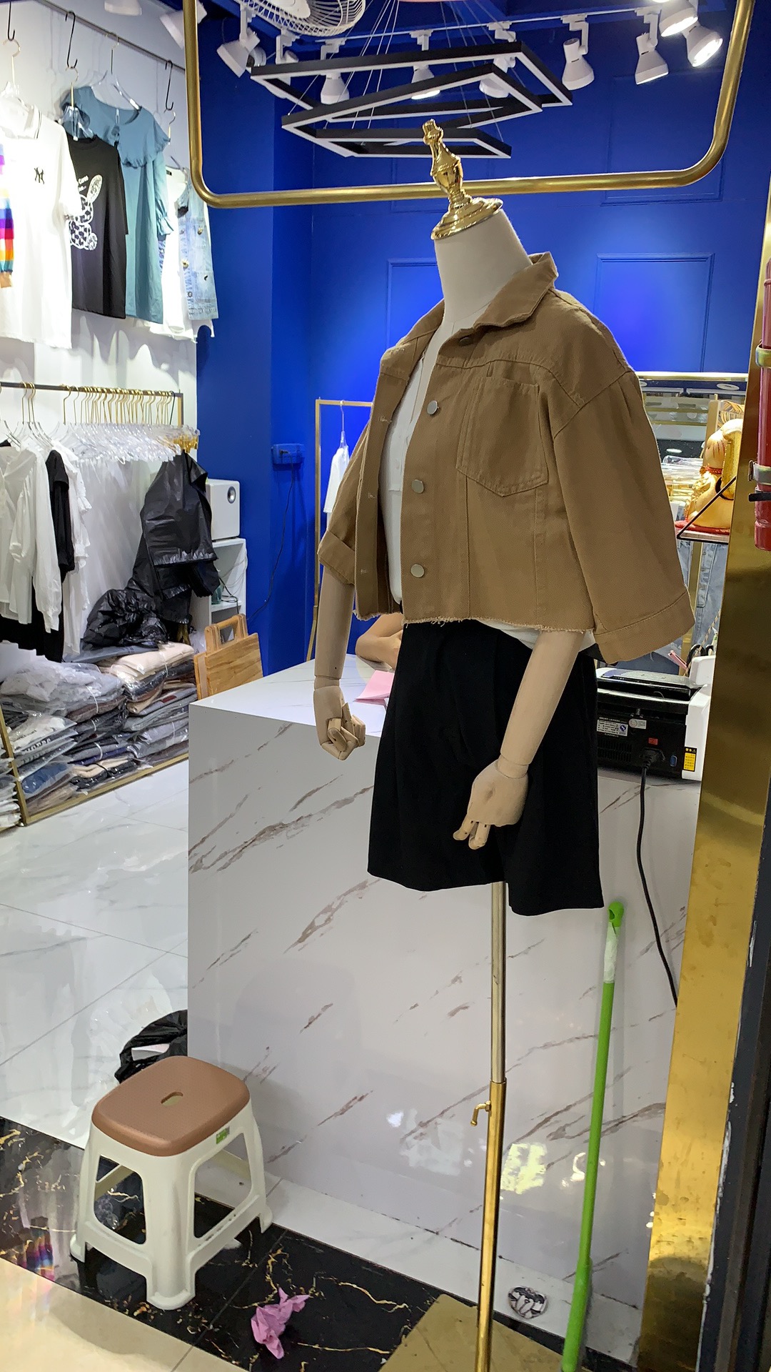 秋装2019新款女装洋气宽松五分袖短款休闲牛仔外套女宽松韩