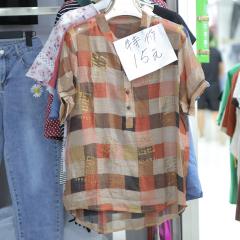 韩版新款时尚格子衬衣 薄款舒适休闲衬衫女