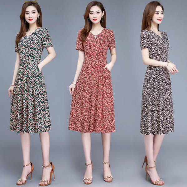 连衣裙高贵妈妈夏装