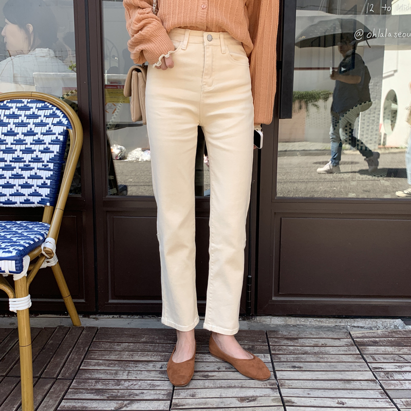 韩版秋冬季高腰牛仔裤女直筒宽松复古显瘦百搭新款裤子