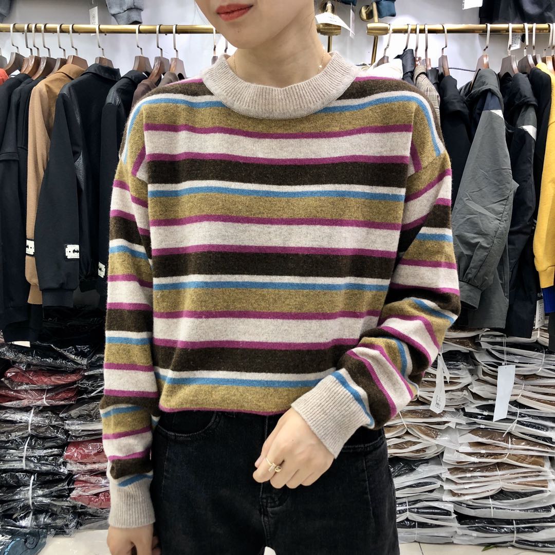 条纹毛衣套头新款舒适