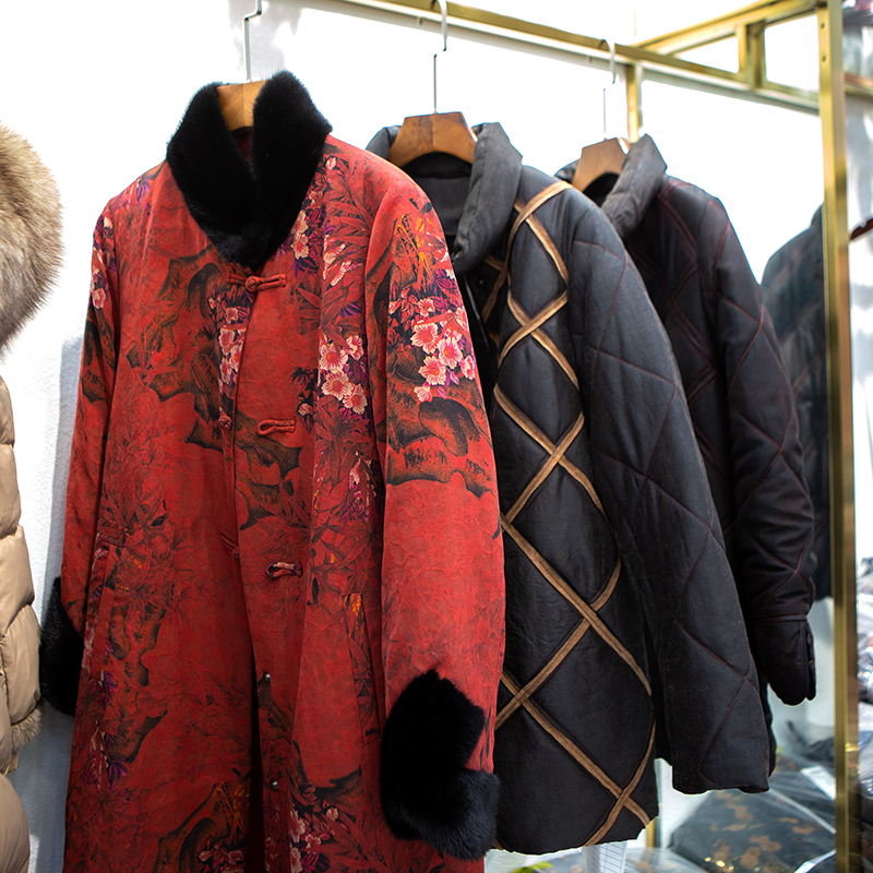 新款复古中国风中长款印花毛