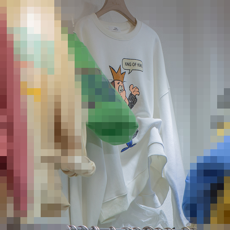 皇冠卡通印花加绒加厚卫衣女秋冬