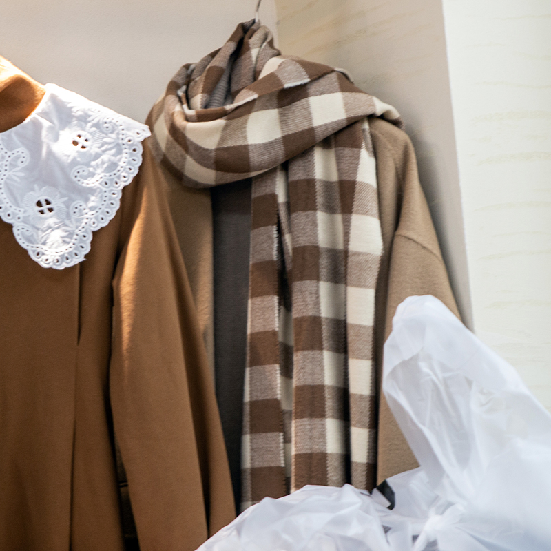 减龄抹茶绿软妹风仿羊绒围巾女韩版披肩百搭学生长款两用保暖冬季