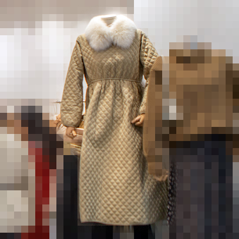 新款韩版纯色中长款过膝收腰棉服棉衣连衣裙百搭宽松外套