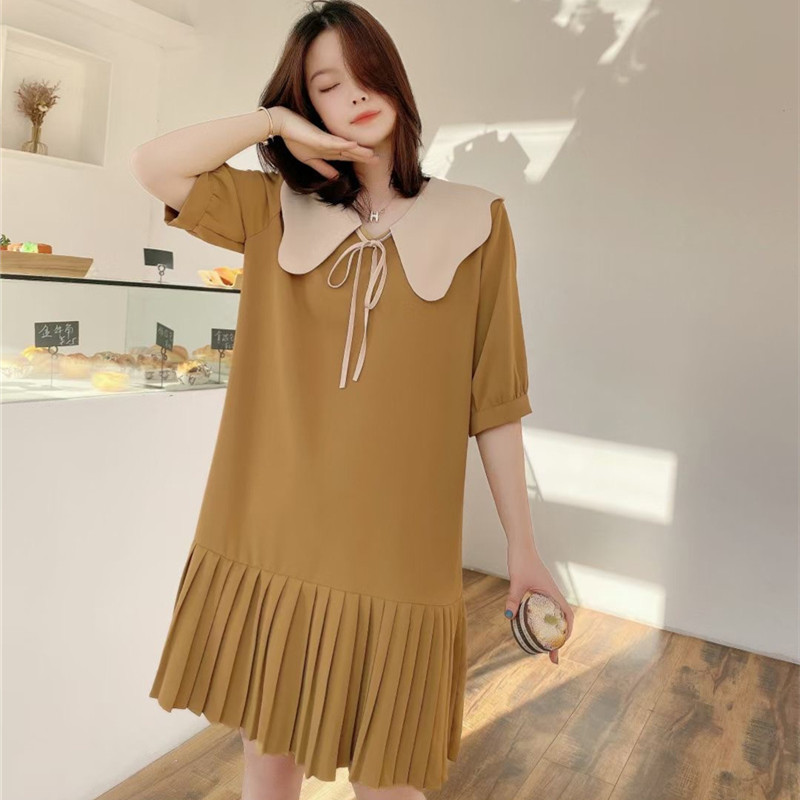 新款减龄娃娃领法式学院风连衣裙女装