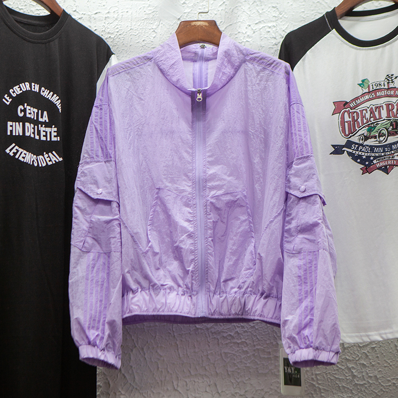 新款夏季韩版宽松百搭轻薄骑车防晒服短外套