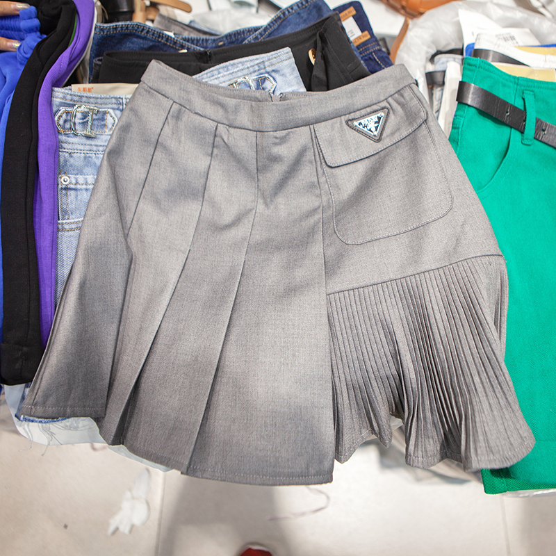 夏季新款韩版时尚设计感高腰显瘦不规则防走光半身裙女