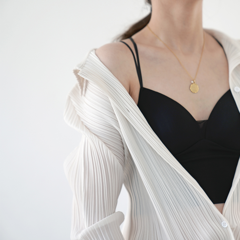 内里无钢圈交叉肩带美背文胸内衣女纯色