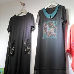 新款黑色遮肚雪纺薄款小个子妈妈裙子