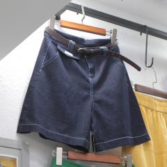 五分牛仔裤夏季薄款宽松显瘦百搭深蓝色高腰阔腿牛仔短裤女