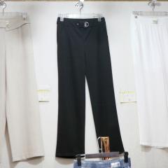 夏季新款高腰显瘦微喇叭裤子时尚开叉薄款黑色西裤潮