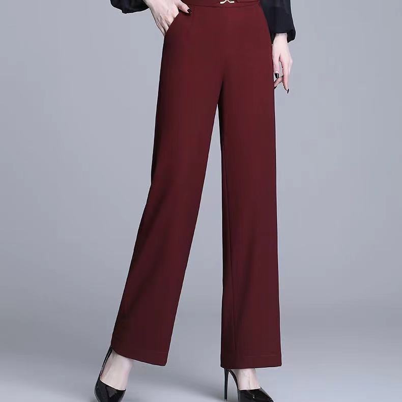 高腰垂感阔腿裤女春秋直筒裤新款时尚休闲长裤子宽腿裤大码