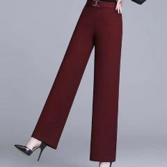 高腰垂感阔腿裤女春秋直筒裤新款时尚休闲长裤子宽腿裤大码