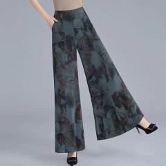 夏季新款遮肉复古轻奢印花大气休闲裤女