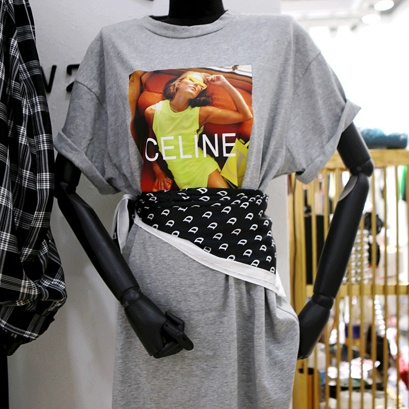 新款印花图案宽松休闲短袖T恤时髦百搭潮流棉上衣ins女