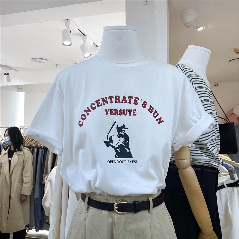 新款卡通t恤女ins潮百搭舒适宽松上衣