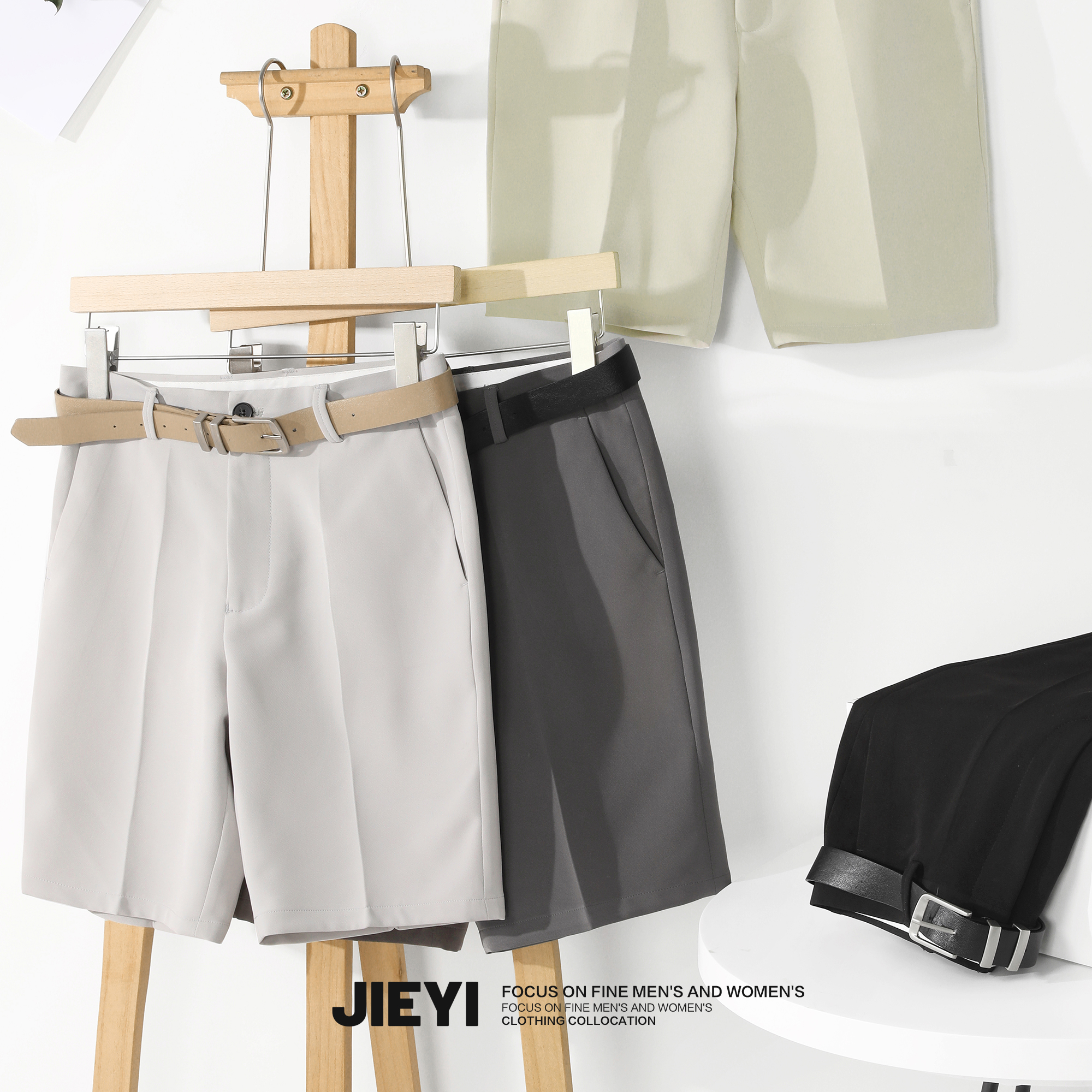 品质休闲西装短裤男帅气百搭垂感西裤五分中裤