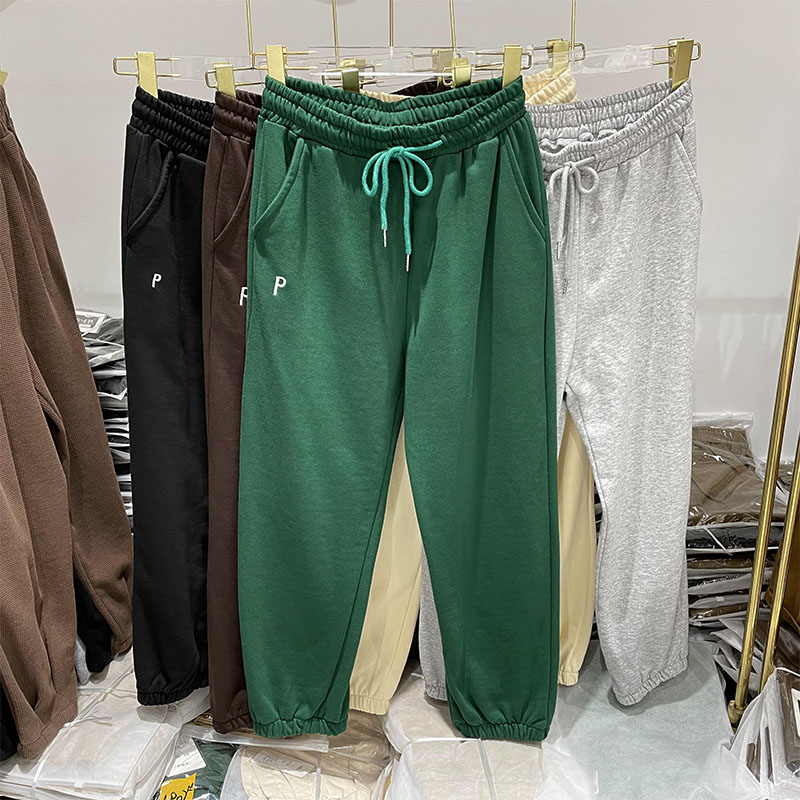 束脚运动裤女高腰显瘦松紧腰休闲长裤哈伦裤秋季新品女欧货