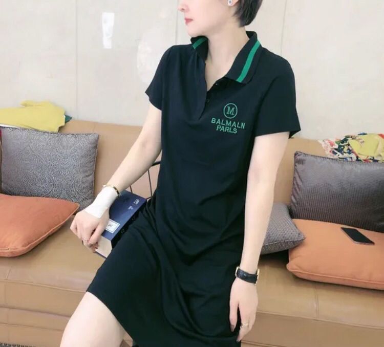 新款夏季仙女甜美polo衫裙可甜可盐衬衫短袖t恤裙子女