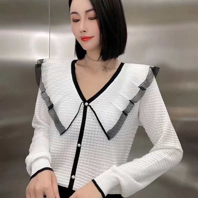 小香风羊毛衫女新款时尚洋气打底衫百搭套头显瘦V领针织衫毛衣