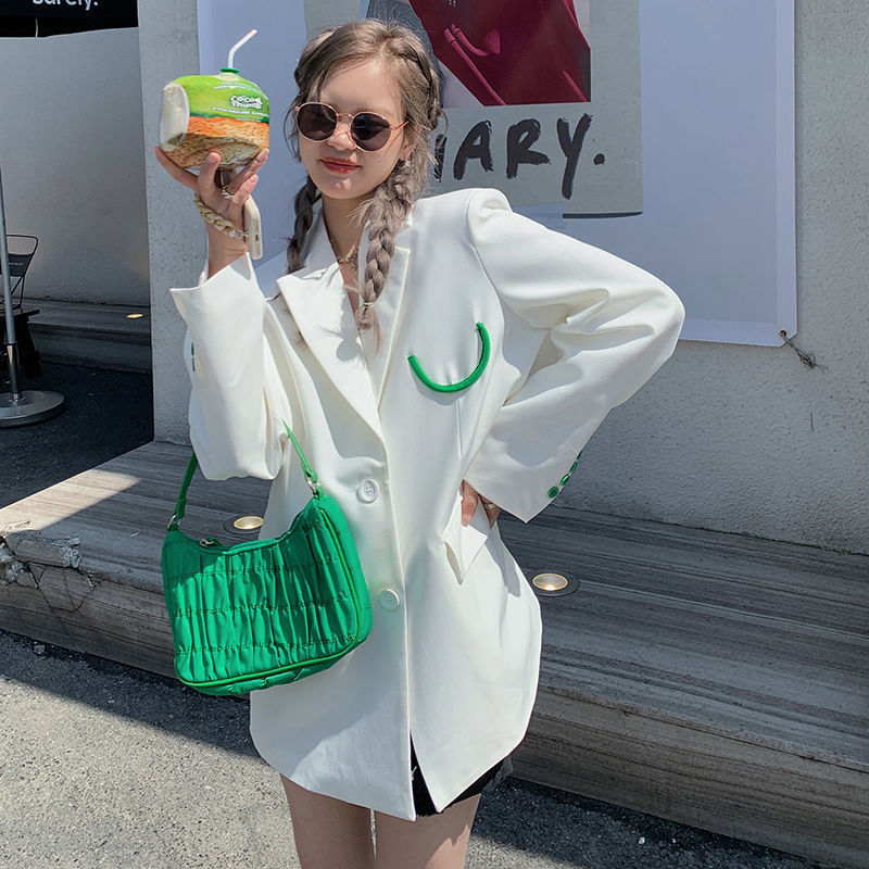 夏季薄款长袖上衣韩版宽松百搭显瘦设计感小西服潮