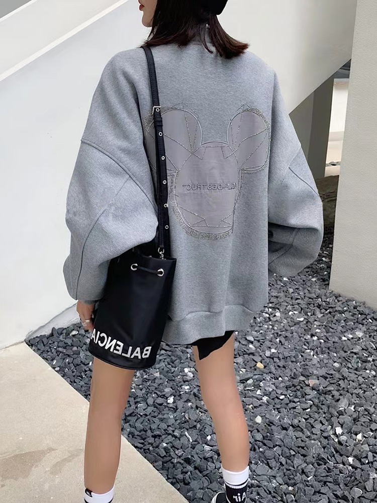 欧货棒球服开衫外套女新款韩版chic设计感美式刺绣秋季卫衣小众潮