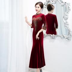 喜婆婆婚宴装品牌年轻婚礼妈妈礼服高贵旗袍