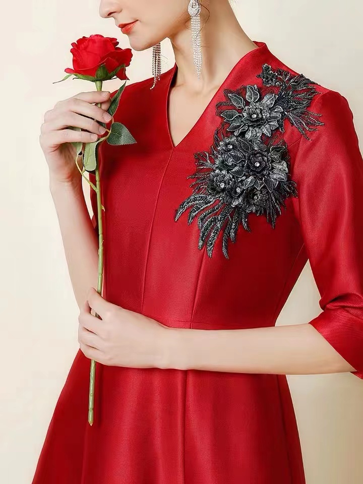 新款气质高端女装喜婆婆婚宴装连衣裙秋春秋