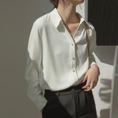简约气质白色衬衫女冷淡风内搭衬衣外穿洋气时尚小清新上衣潮ins