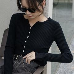 开衫心机小v领针织衫修身显瘦外穿毛衣女新款小清新上衣百搭 举报