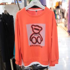 新款圆领套头T恤宽松百搭烫钻流行卫衣