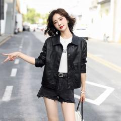 气质潮流时尚短外套皮衣丽