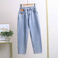 休闲高腰简约九分裤牛仔裤