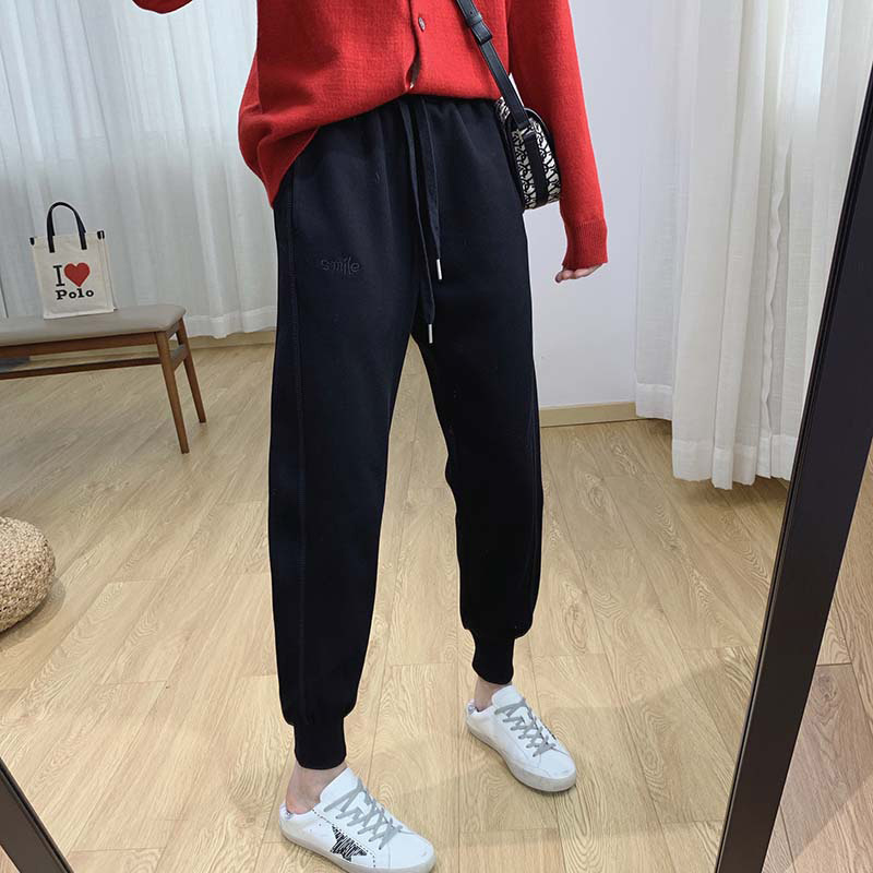 时髦轻奢宽松束脚休闲裤显瘦百搭卫裤