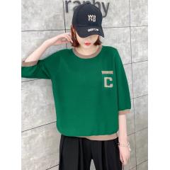 新款妈妈春装上衣洋气时尚薄款中老年女春秋针织打底衫小衫