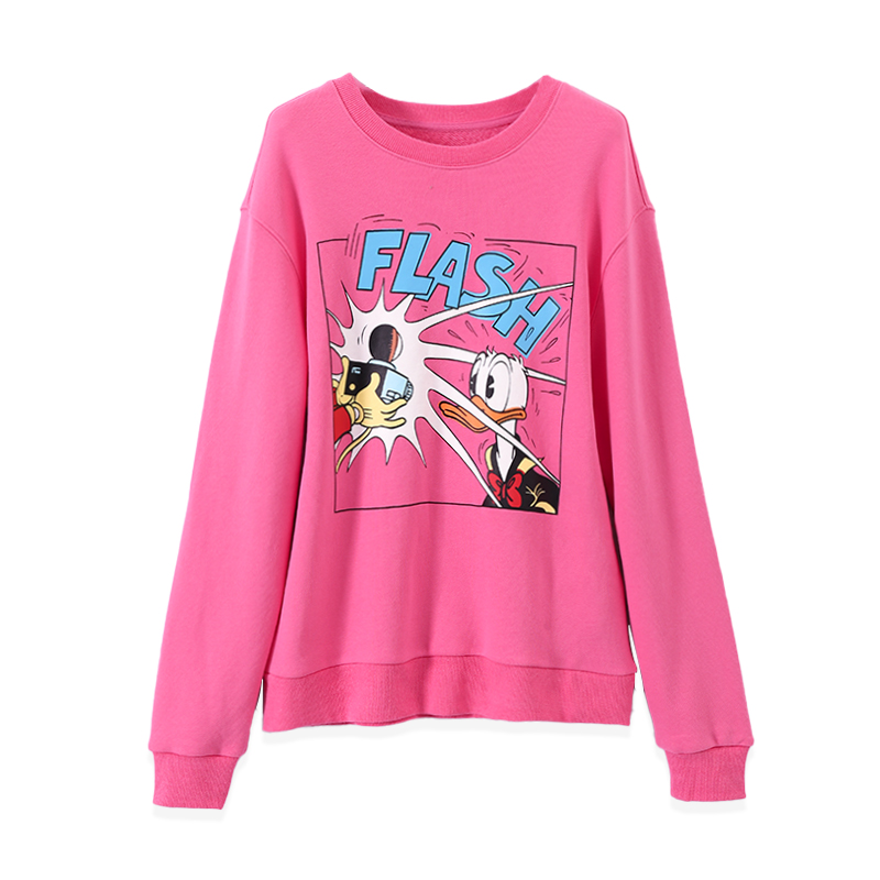 卡通印花饰显瘦百搭小个子棉质卫衣女