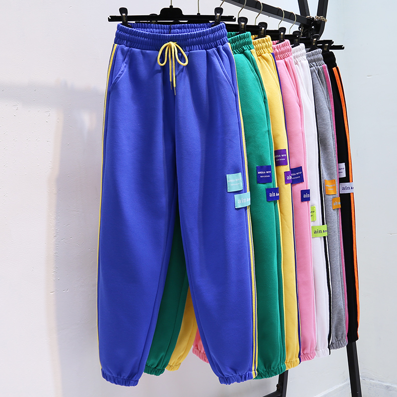 新款休闲时尚宽松束脚裤子小个子秋季九分卫裤潮