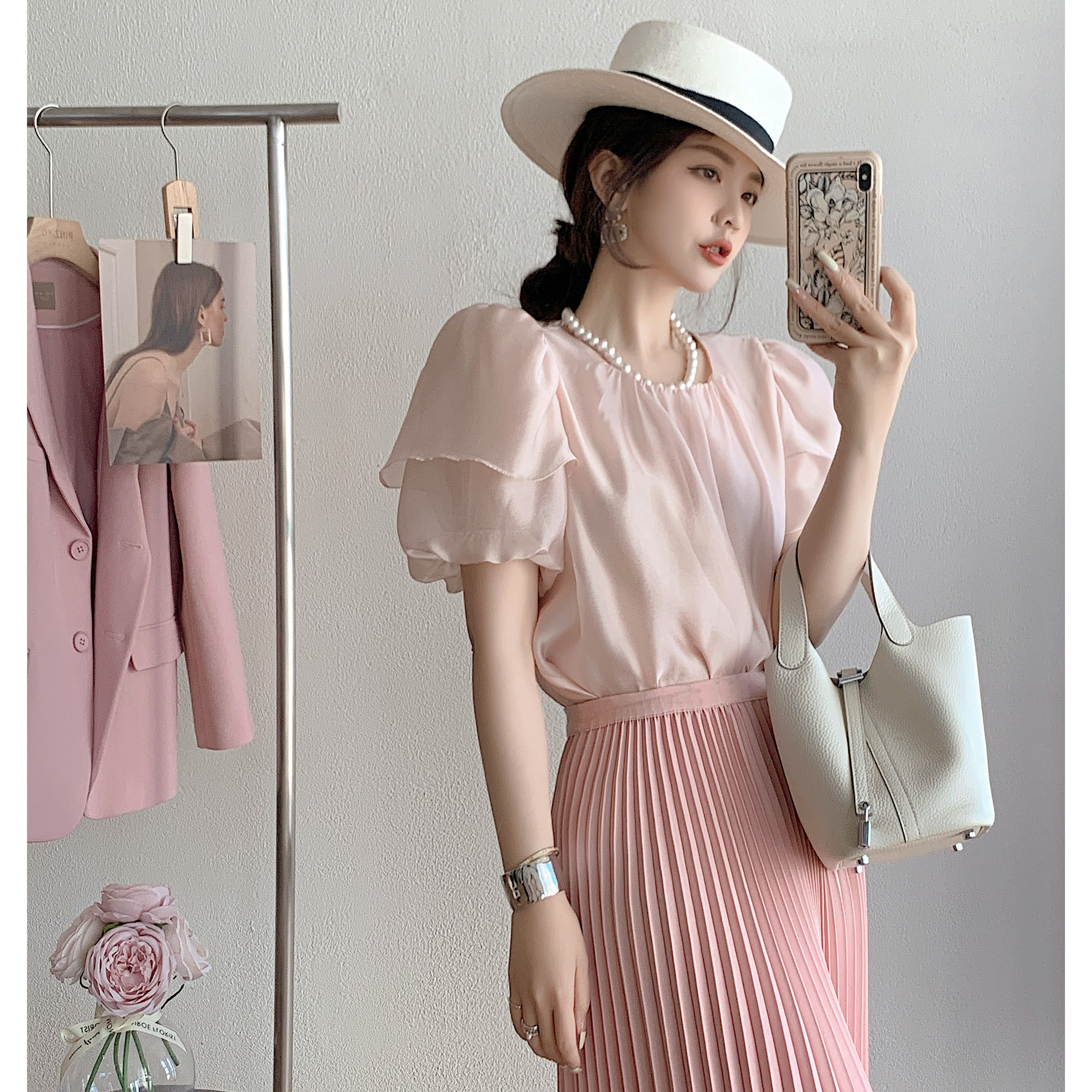 法式温柔设计感夏季短袖薄款衬衫上衣