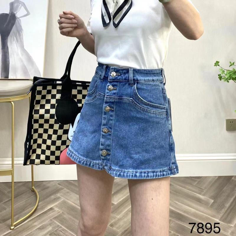 高腰单排扣牛仔裙裤夏季时尚a字半身裙休闲显瘦短裤