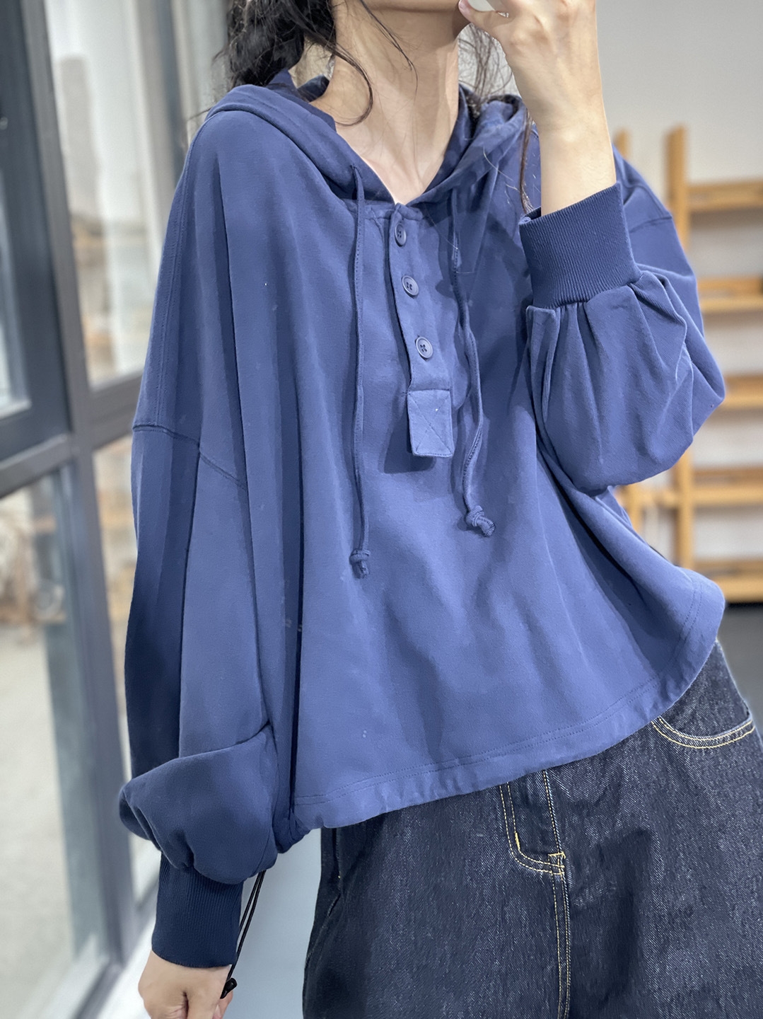 洋气减龄新款宽松长袖潮ins个性纯色显瘦连帽卫衣女