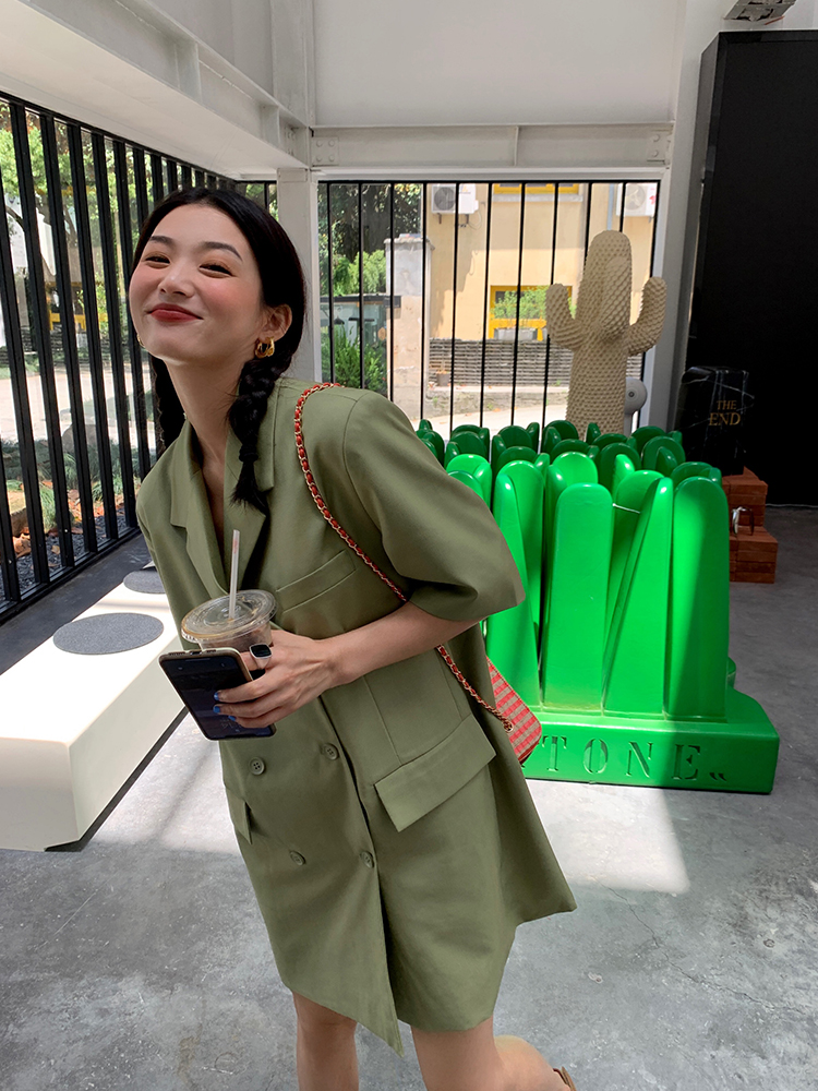 短袖西装外套女高级感上衣夏新款西服女夏季薄款