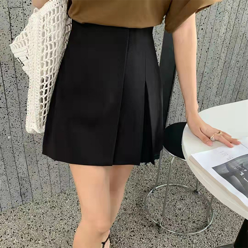 百褶裙女不规则夏季新款防走光半身裙韩版高腰显瘦a字短裙子