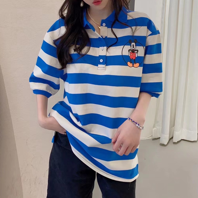 夏季新韩版宽松减龄米老鼠卡通印花米奇短袖上衣