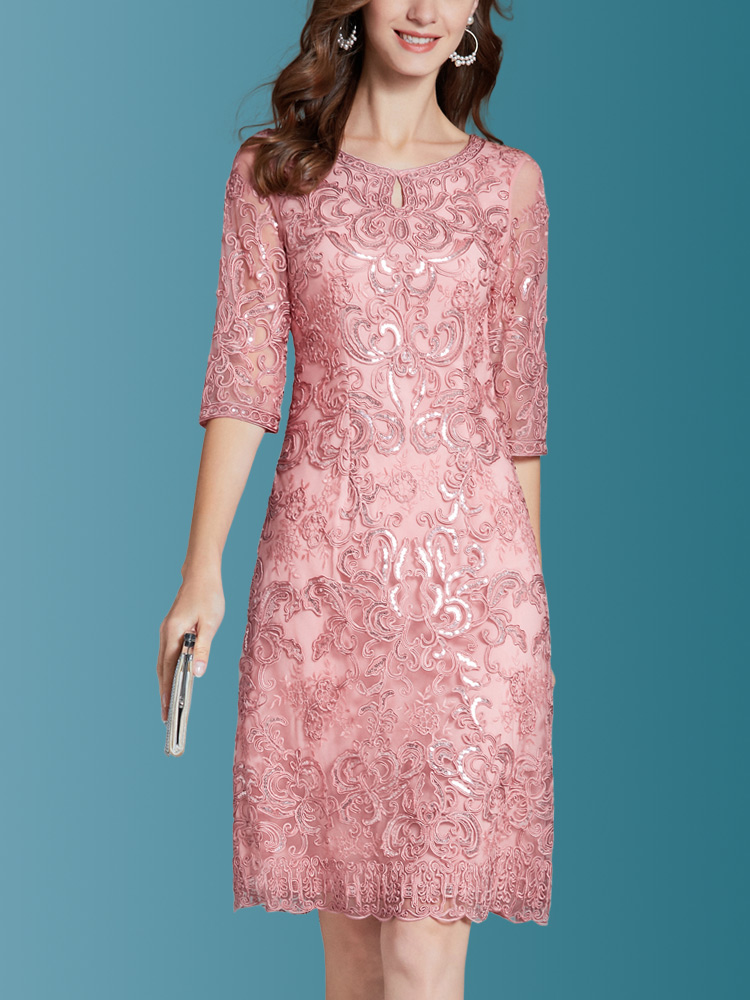 中年女士喜婆婆婚宴装平时可穿礼服婚礼年轻妈妈装正式场合连衣裙