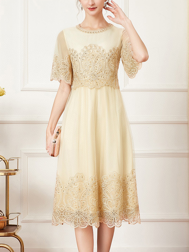 夏季新款高端喜婆婆婚宴装高贵连衣裙年轻妈妈结婚礼服喜服