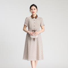 高端气质名媛新款洋气法式遮肚减龄连衣裙
