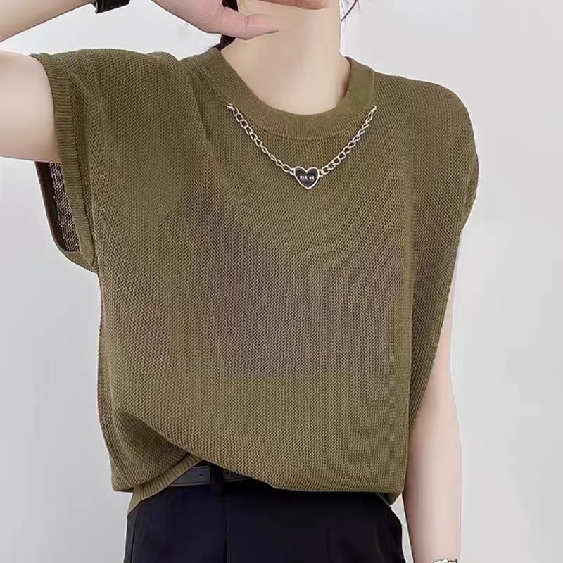 镂空工艺短袖宽松T恤