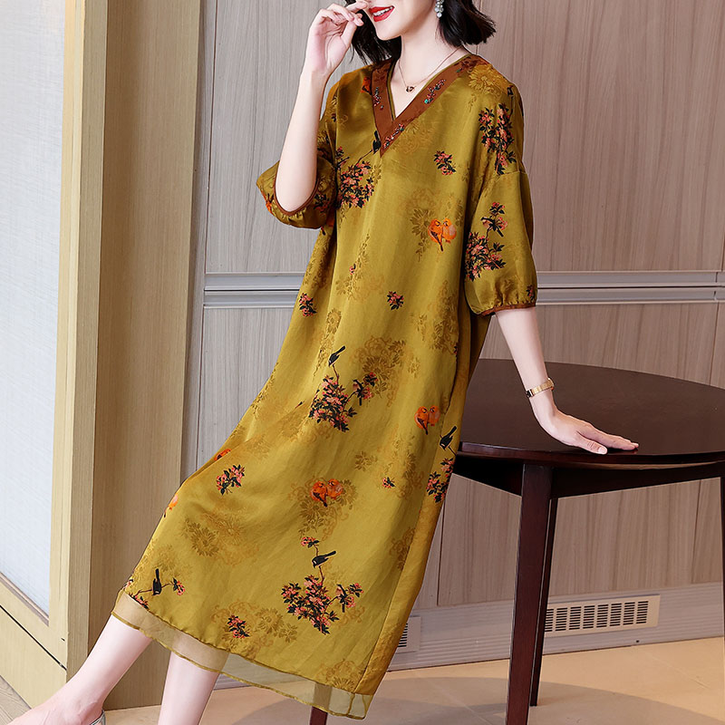 连衣裙真丝女装夏季新款高端大码